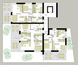 Terrassen- Dachgeschosswohnung "Wohnanlage 3 Kreuz" Kortsch Wohnung Nr. 9