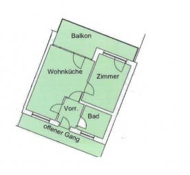 Latsch/Tarsch: Vermietete 2-Zimmerwohnung mit Keller und Balkon zu verkaufen