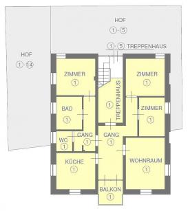 Laas: Vermietete 4 - Zimmerwohnung zu verkaufen - Wohnung Nr. 1